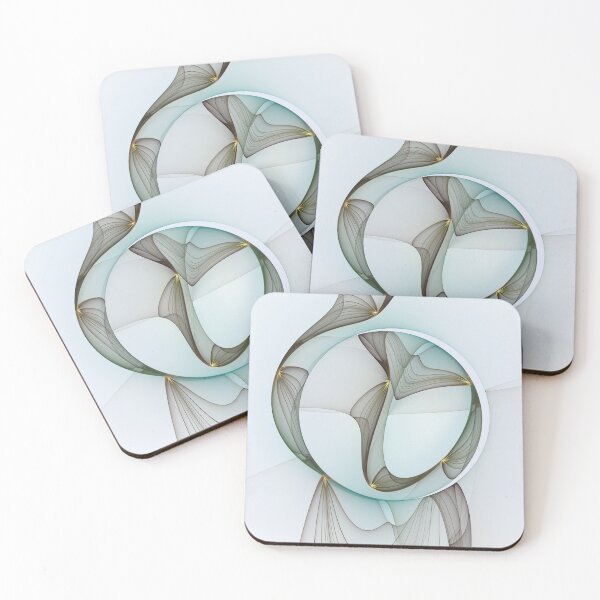 Item preview, Abstract Elegance Modern Light Blue Brown Golden Fractal Art designed and sold by gabiwArt.