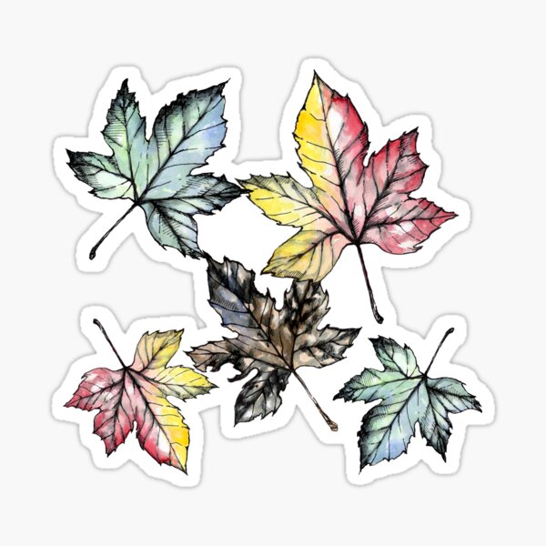 Autumn Leaves - Pattern Big Sticker