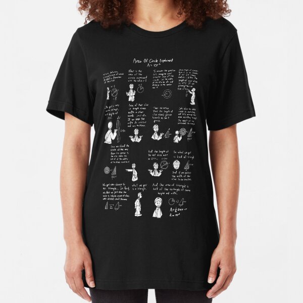 Area of Circle with white text Slim Fit T-Shirt