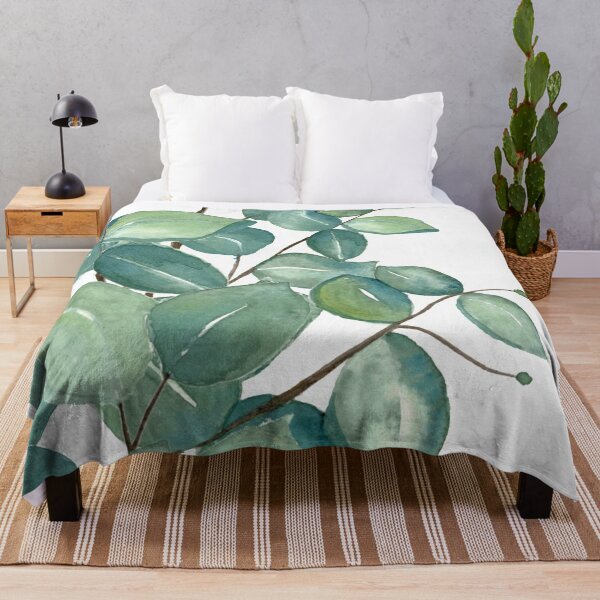 Eucalyptus Leaves  Throw Blanket