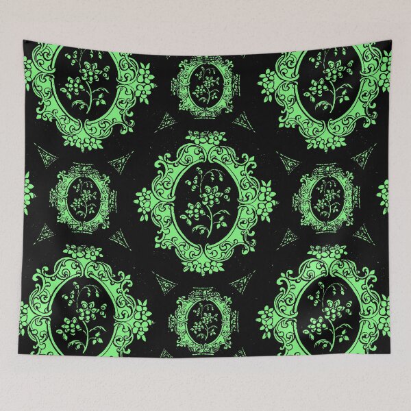 Item preview, Green vintage floral decoration pattern designed and sold by Carrie_Anne_Designs.