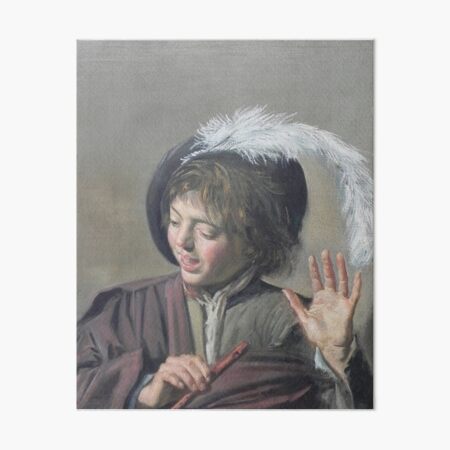 Singing Boy with a Flute-Frans Hals Art Board Print