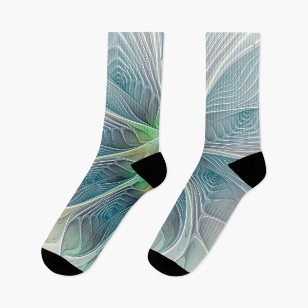 Item preview, Flourish Fantasy Abstract Modern Blue Green Fractal Art Flower designed and sold by gabiwArt.