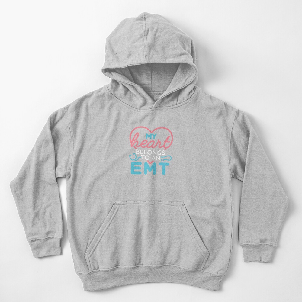 My Heart Belongs To An EMT Kids Pullover Hoodie