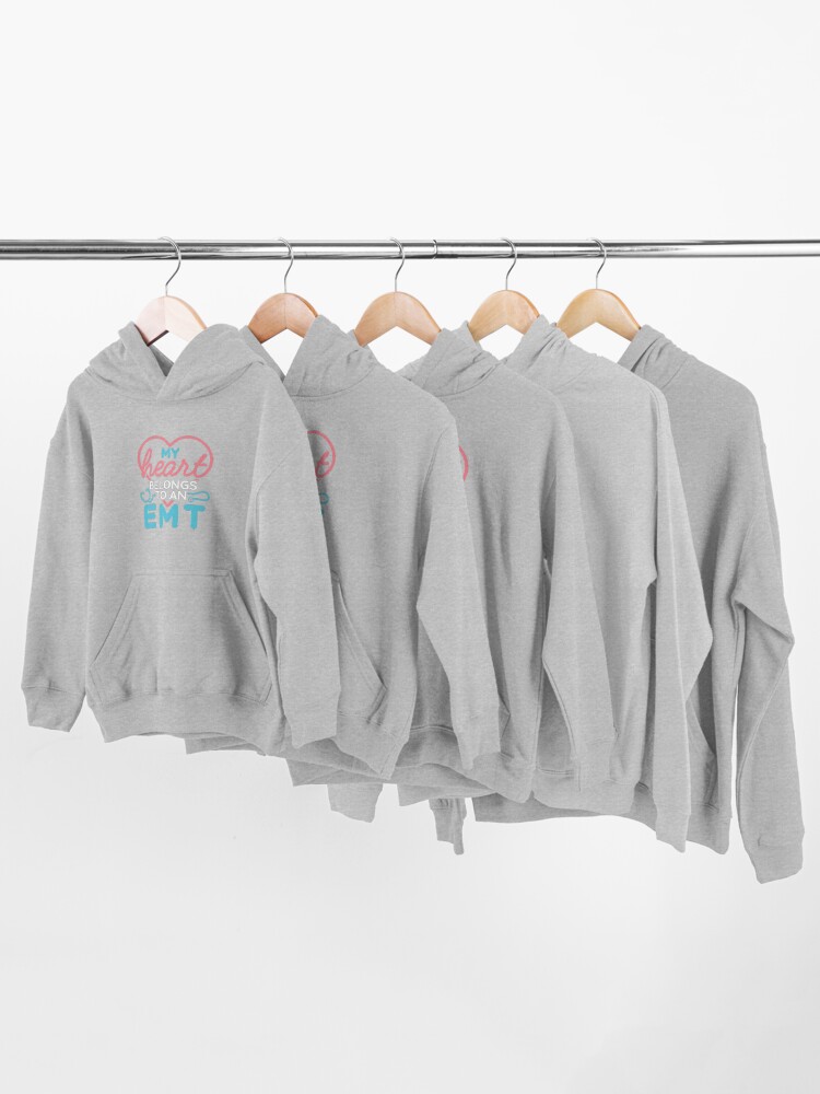 Alternate view of My Heart Belongs To An EMT Kids Pullover Hoodie
