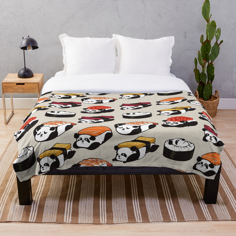 Sushi Panda Throw Blanket