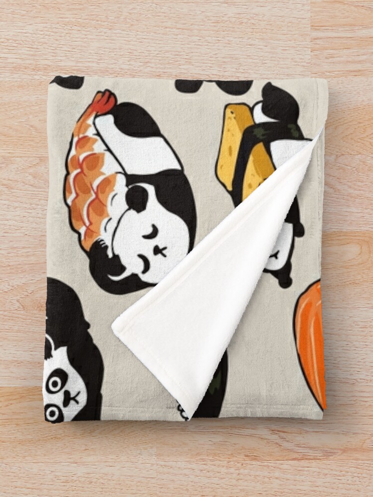 Alternate view of Sushi Panda Throw Blanket