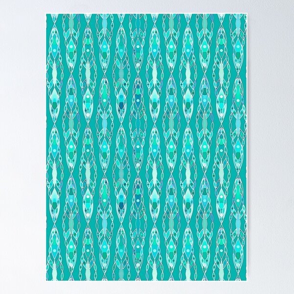 Item preview, Tribal Batik - Turquoise and Aquamarine designed and sold by Marymarice.