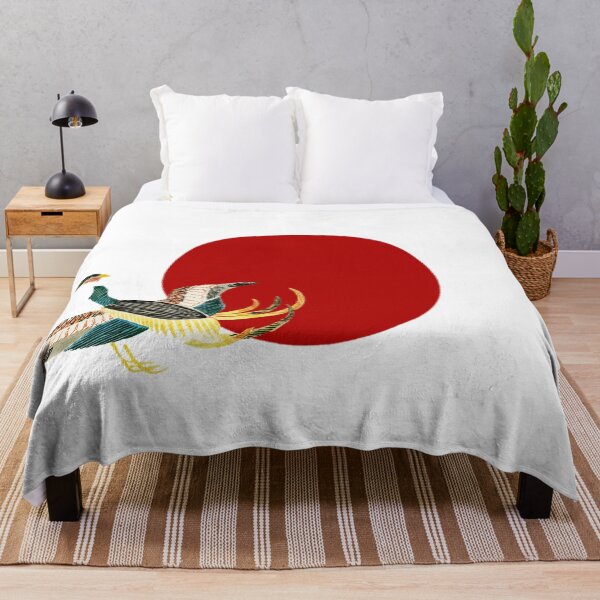 Item preview, Japanese Flag - Another Woodblock Print of Crane designed and sold by weavernap.