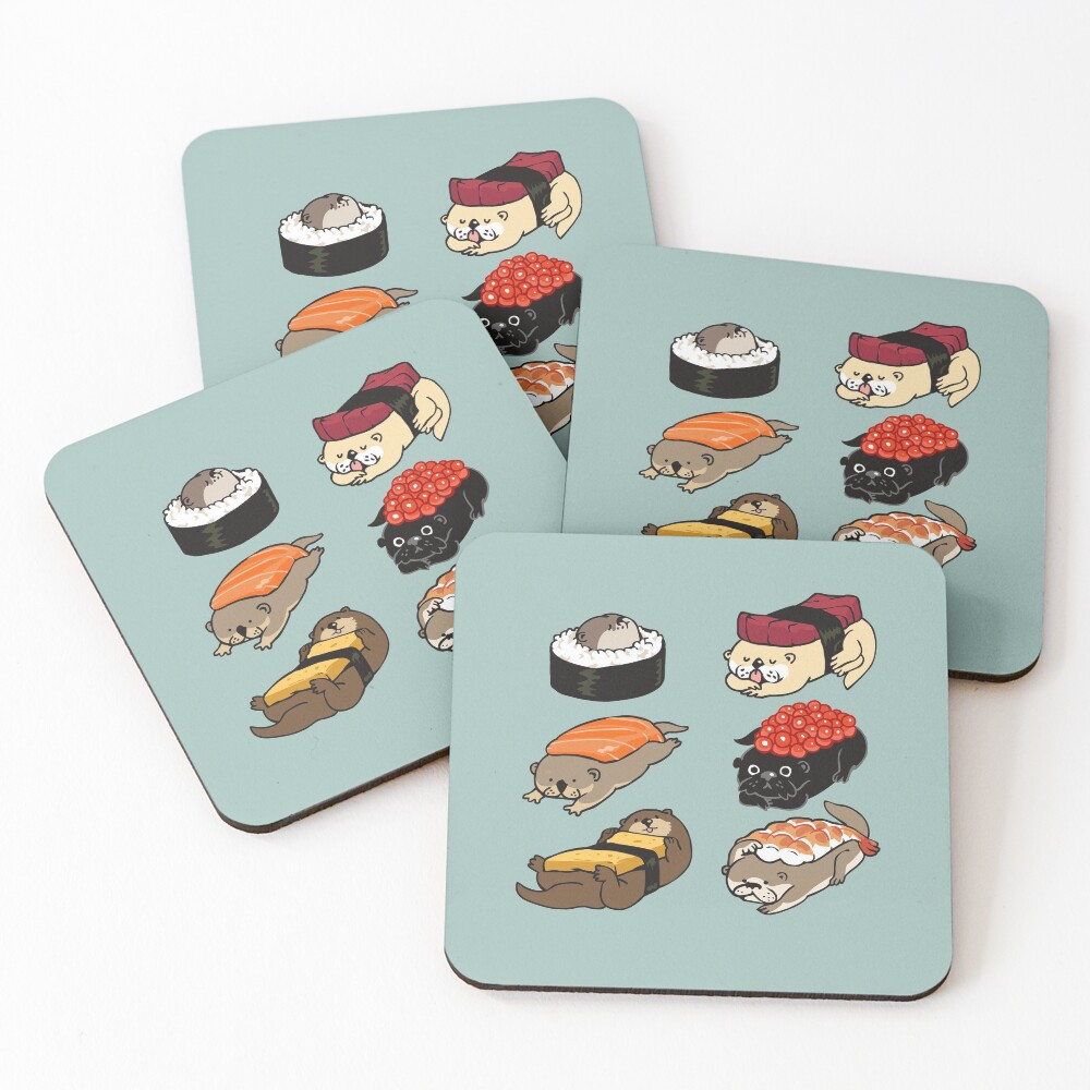 Sushi Otter Coasters (Set of 4)