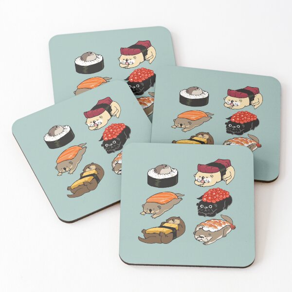 Sushi Otter Coasters (Set of 4)