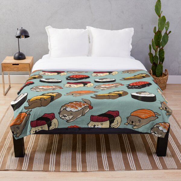 Sushi Otter Throw Blanket