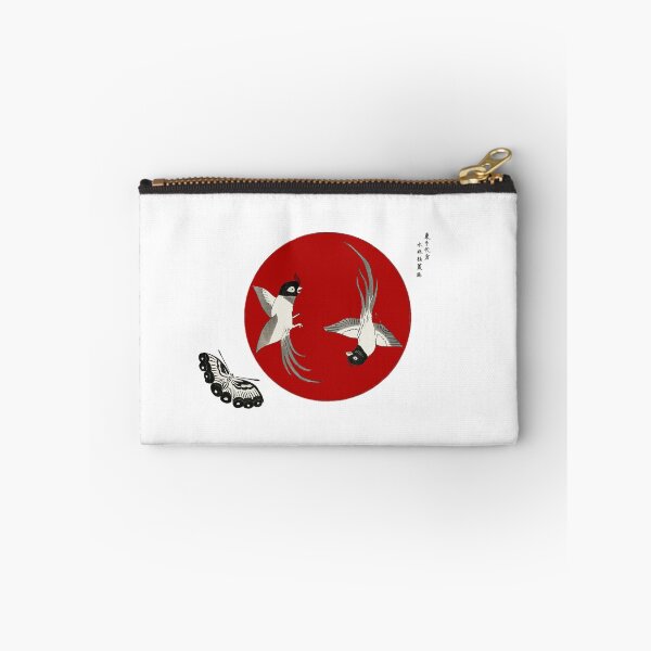 Item preview, Japanese Flag - Woodblock Print of Birds and Butterfly designed and sold by weavernap.