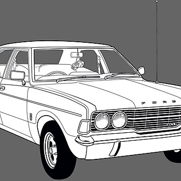 Artwork thumbnail, 1972 Ford Cortina TC Mark III GXL (Fan Art Vector Drawing) by thedrumstick