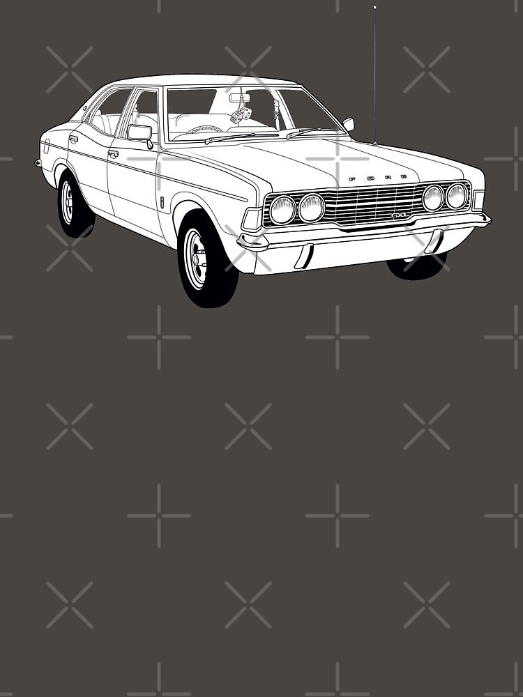 Thumbnail 7 of 7, Classic T-Shirt, 1972 Ford Cortina TC Mark III GXL (Fan Art Vector Drawing) designed and sold by thedrumstick.