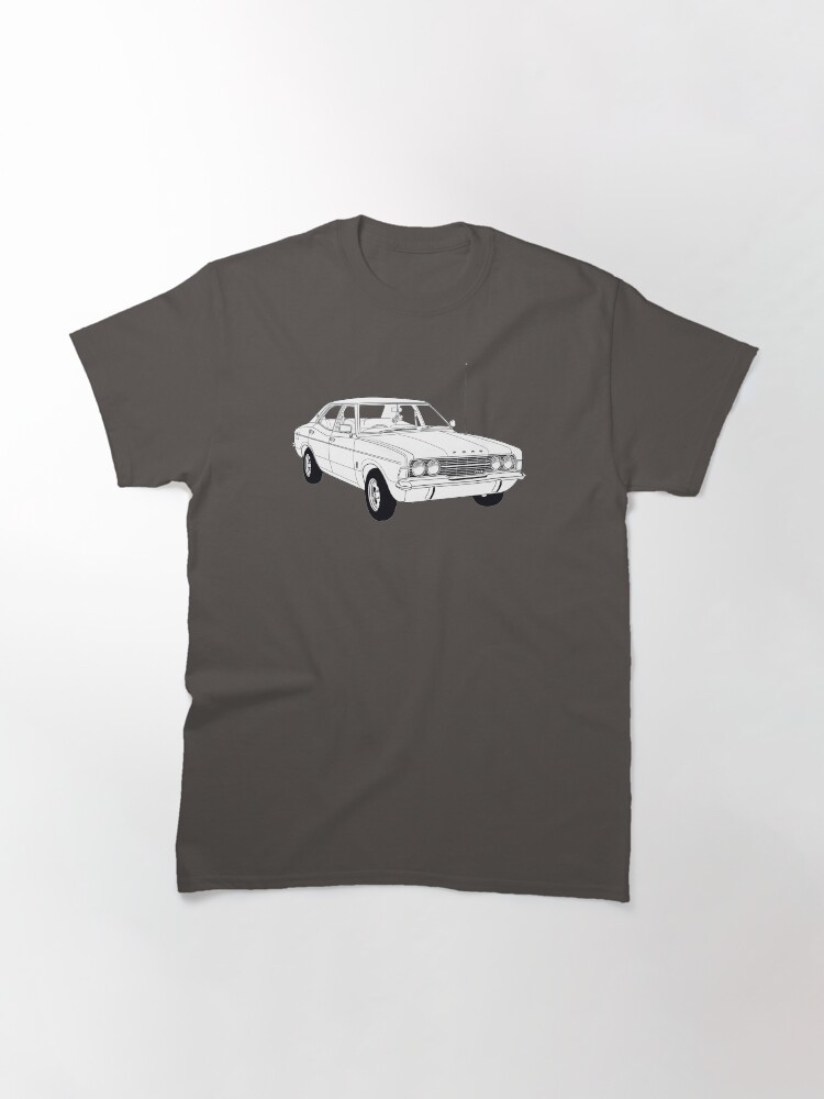 Thumbnail 3 of 7, Classic T-Shirt, 1972 Ford Cortina TC Mark III GXL (Fan Art Vector Drawing) designed and sold by thedrumstick.