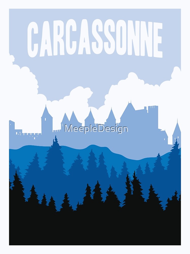 Carcassonne Board Game- Minimalist Travel Poster Style - Gaming Art by MeepleDesign
