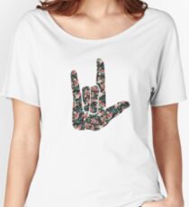 Floral Sign Language I Love You Women's Relaxed Fit T-Shirt