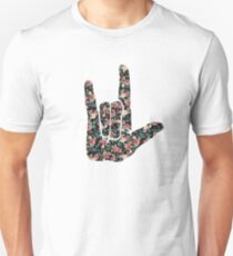 Floral Sign Language I Love You Unisex T-Shirt