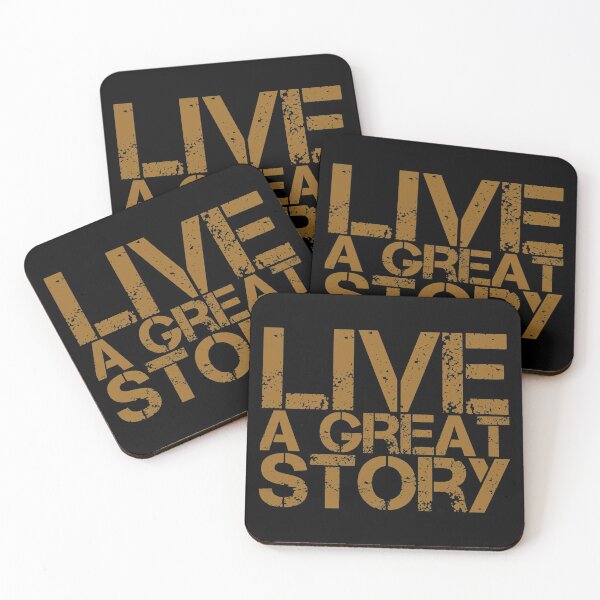 Artikelvorschau, Motivational Inspirational and Positive quote - live a great story typography text art by Word Fandom - wordfandom entworfen und verkauft von Kerry Pritchard.