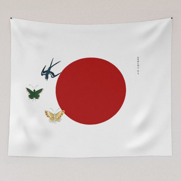 Item preview, Japanese Flag - Swallow and Butterflies  designed and sold by weavernap.