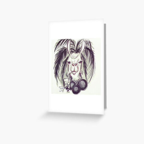 Palm Tree Llama Greeting Card