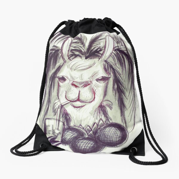 Palm Tree Llama Drawstring Bag