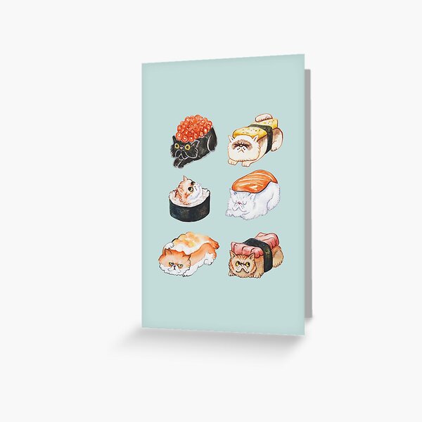 Sushi Cat Greeting Cards for Sale | Redbubble