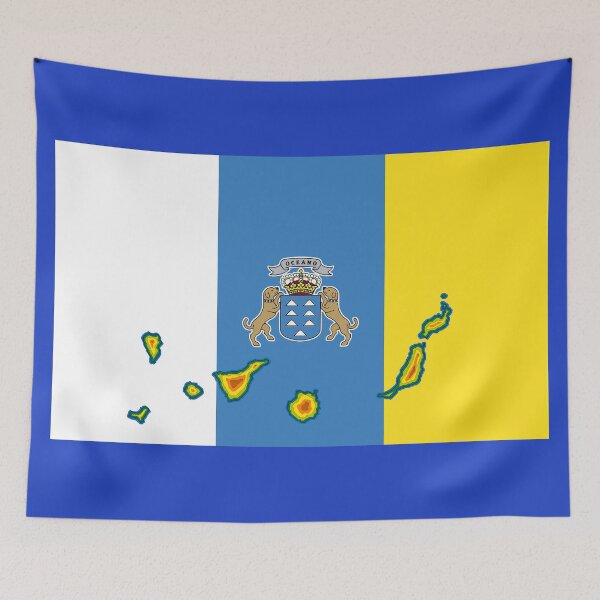 Item preview, Canary Islands Map on Flag of the Canary Islands designed and sold by Havocgirl.