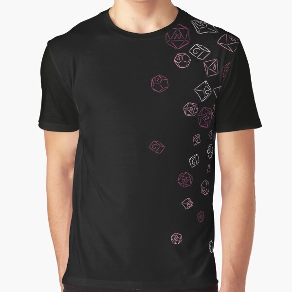 Cascading Pink Dice Graphic T-Shirt
