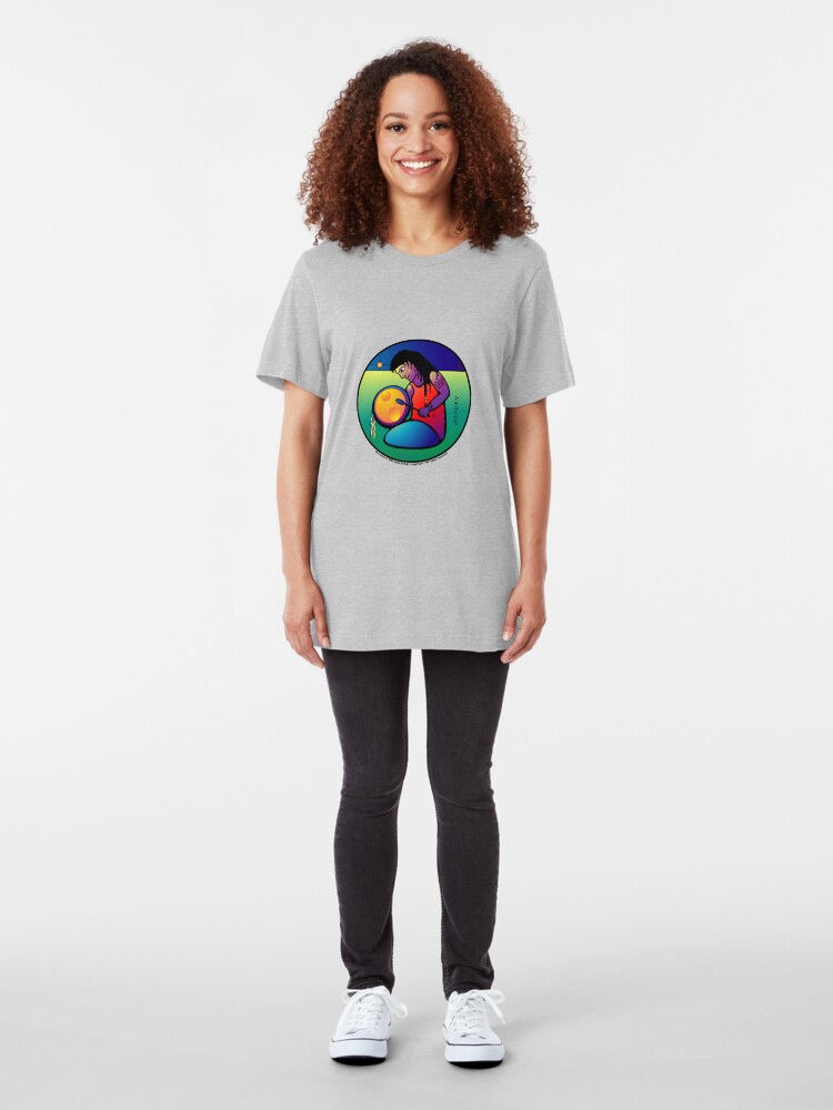 Alternate view of drumtime... by carol weaver... Slim Fit T-Shirt