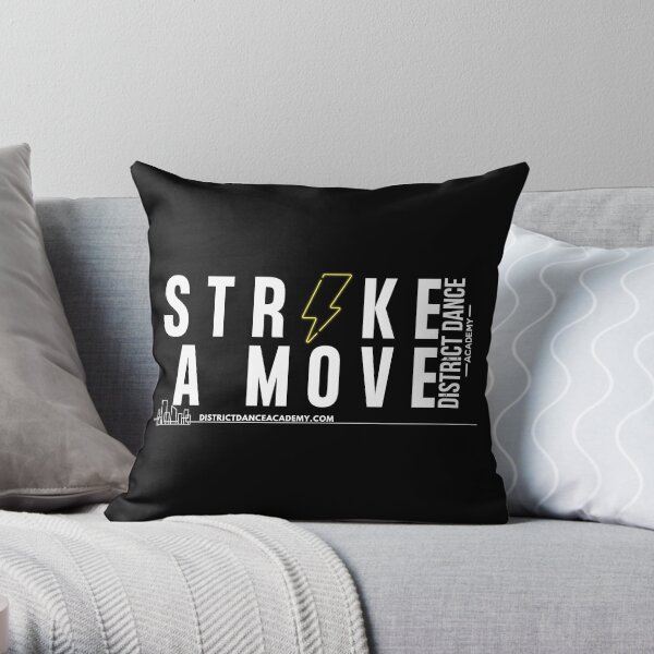 "Strike A Move" DDA Logo (White) Throw Pillow