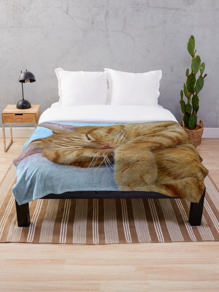 Sleeping Cat Throw Blanket for Sale by FrankieCat