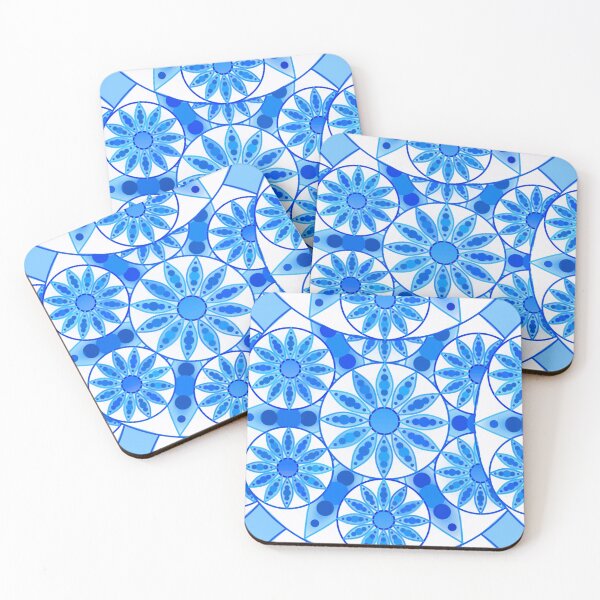 Item preview, Mandala pattern, cobalt blue, turquoise and white designed and sold by Marymarice.