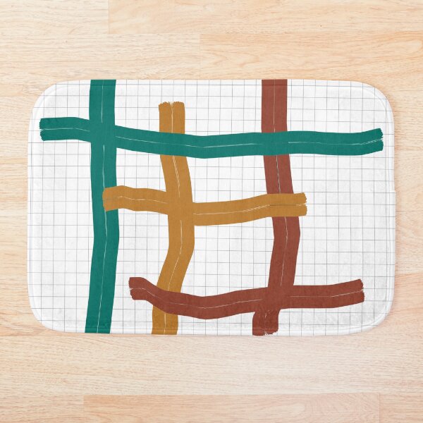 Item preview, Sea green, vintage brown and mustard abstract geometric - 7 designed and sold by MaladyofMackay.