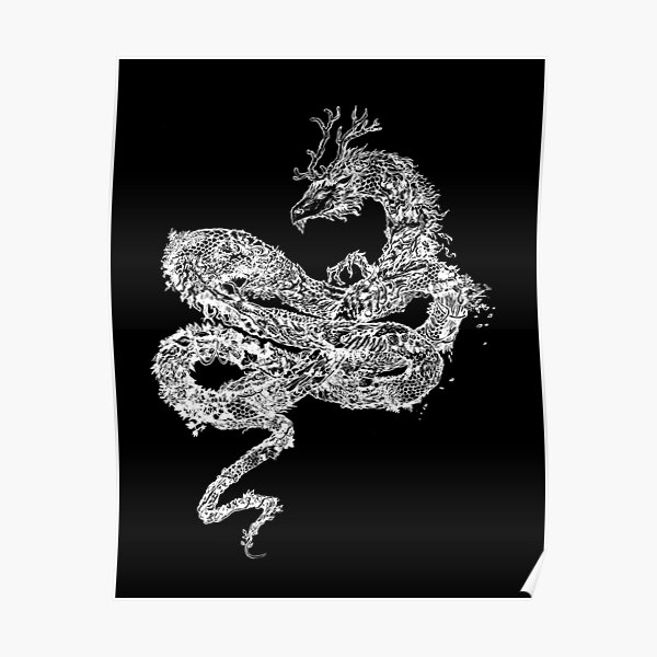 Autumn Dragon - White transparent version Poster