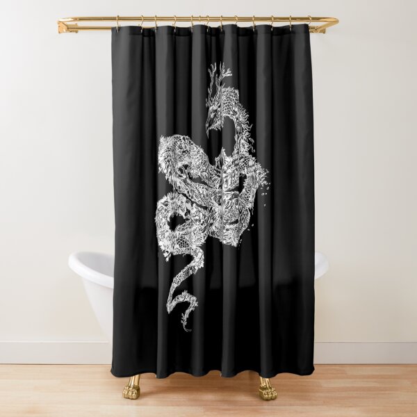 Autumn Dragon - White transparent version Shower Curtain