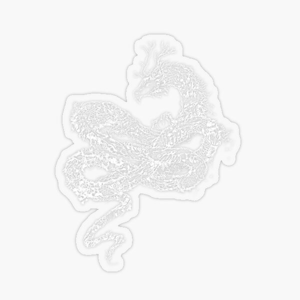 Autumn Dragon - White transparent version Transparent Sticker