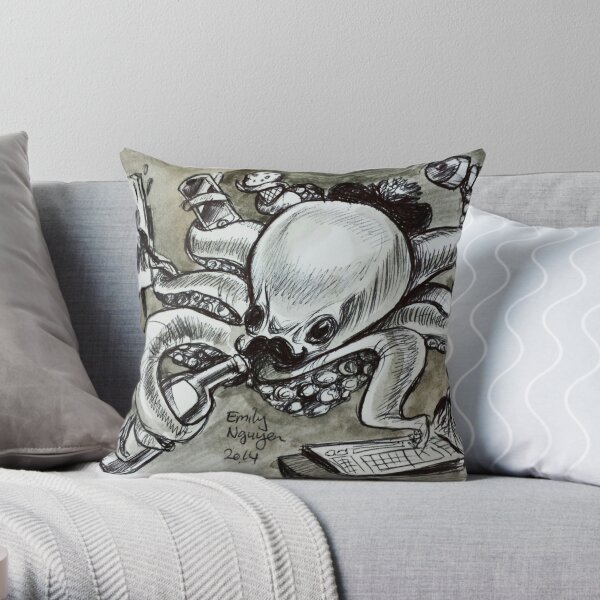 Multitasking Octopus Throw Pillow