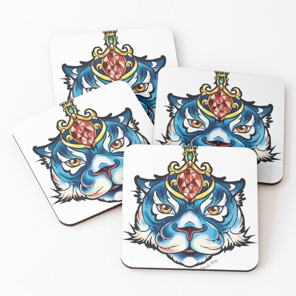 Item preview, blue tigress - neo traditional Tattoo Style designed and sold by Cimbart.