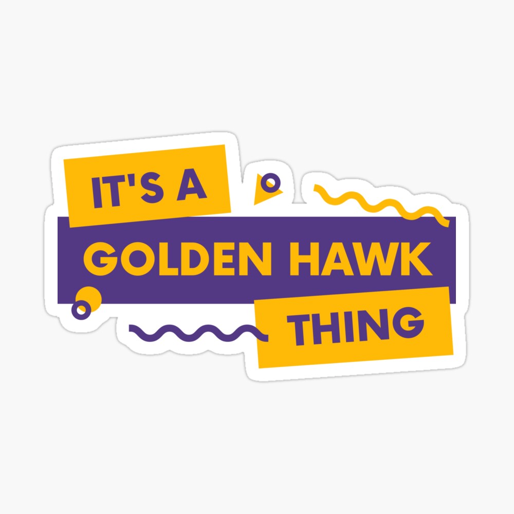 Wilfrid Laurier University Golden Hawk Yellow Purple It S A Golden Hawk Thing Logo Poster By Stickel Redbubble