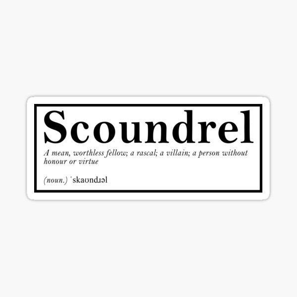 "Scoundrel" Sticker for Sale by roguedesign Redbubble