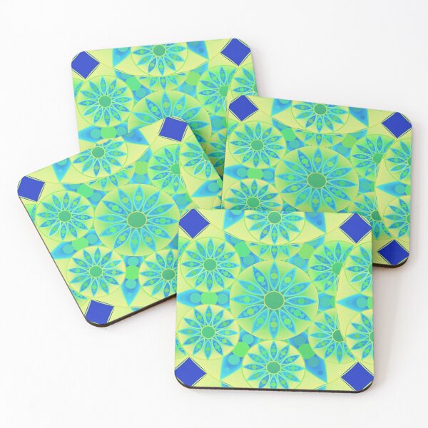 Item preview, Mandala pattern, turquoise, lime designed and sold by Marymarice.