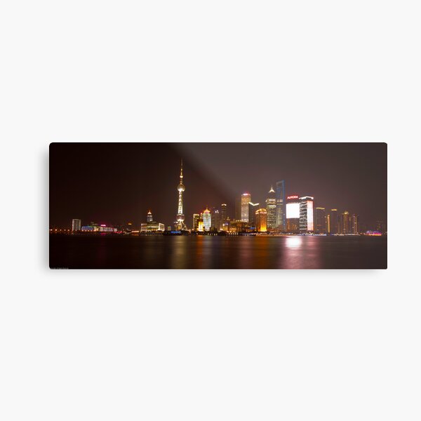 Shanghai City Lights Metal Print