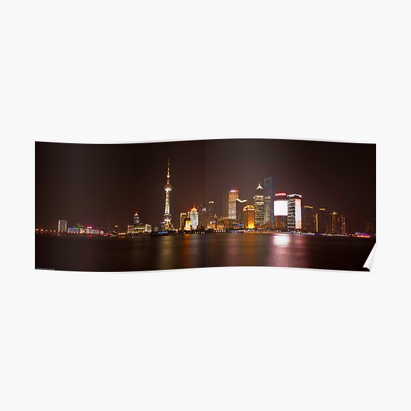 Shanghai City Lights Poster