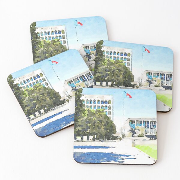 Item preview, Roma EUR: building with arches and italian flag designed and sold by Giuseppe Cocco.