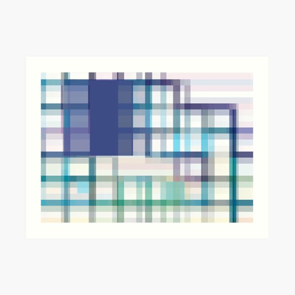 Blue, Green, and Purple Linear Dodge Abstract by Jenny Meehan Art Print