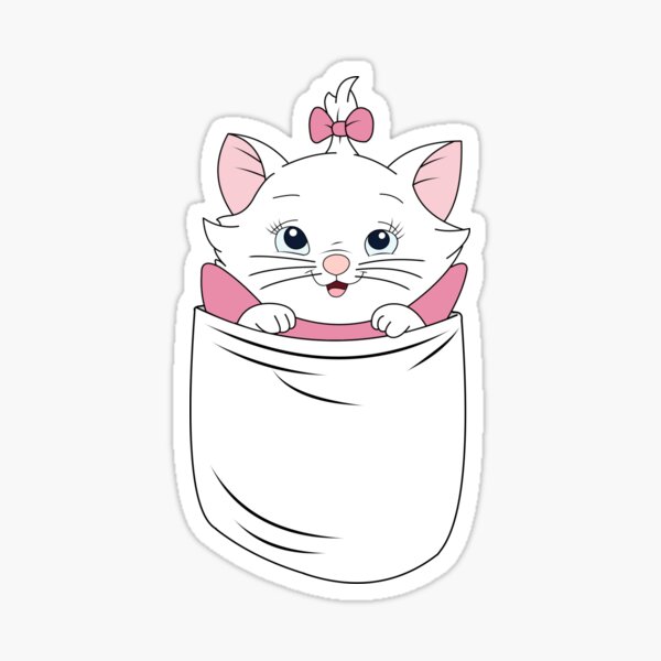 Un chat dans une poche Sticker
