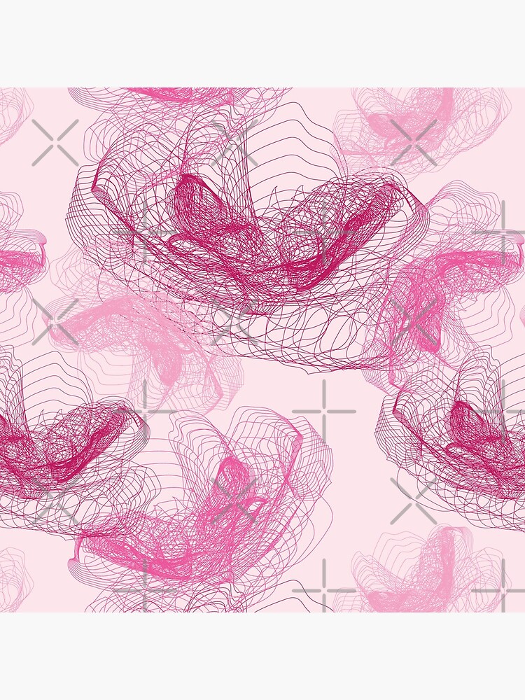 Feathery rose lotus pattern dark and blush pink by nobelbunt