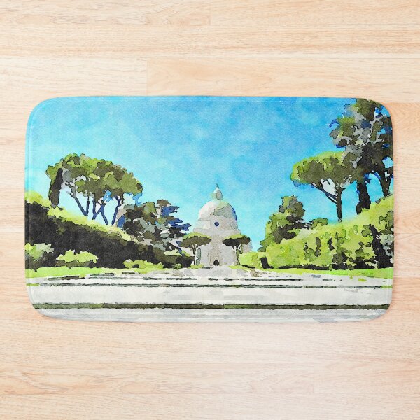 Item preview, Roma EUR: stairway between hedges and church designed and sold by Giuseppe Cocco.